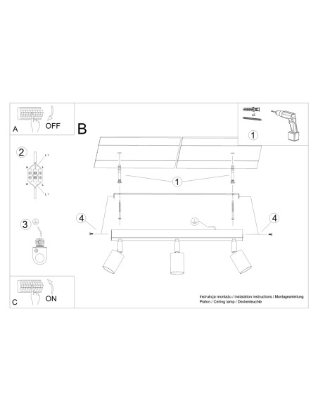 Plafoniera spot in legno per interni