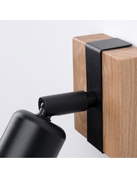 Aplique de pared foco de madera interior