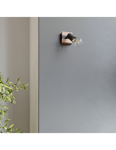 Aplique de pared foco de madera interior