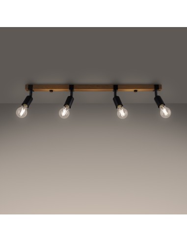 Deckenleuchte mit Spots aus Holz für den Innenbereich