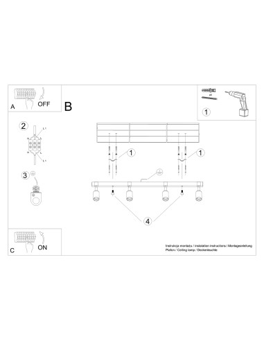 Plafoniera spot in legno per interni