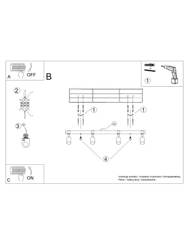 Plafoniera spot in legno per interni