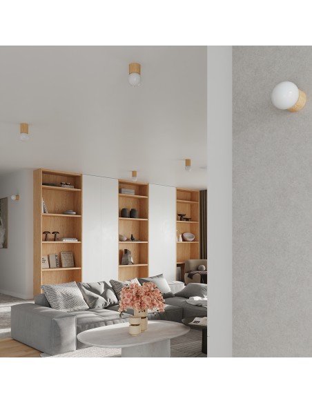 Plafonnier spot bois intérieur