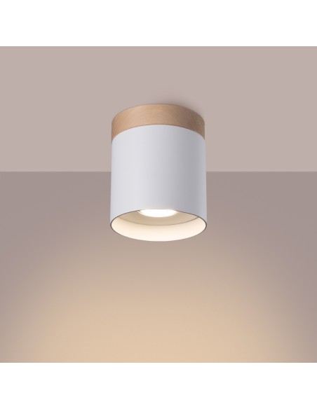 Plafón foco de madera interior