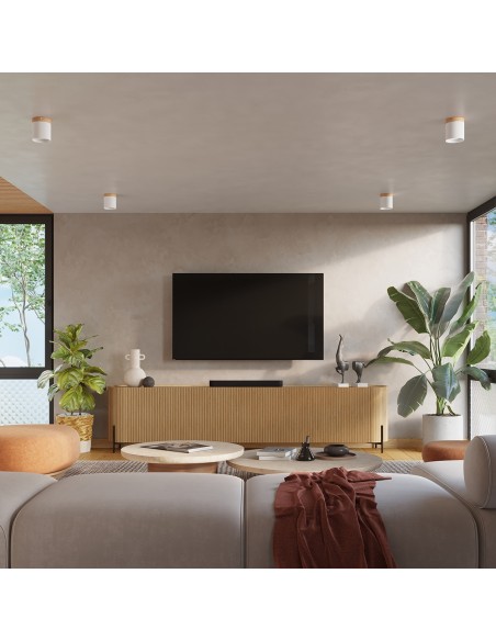 Plafón foco de madera interior