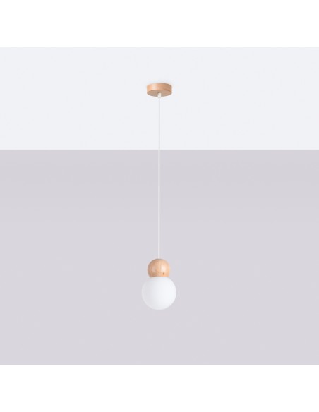 Lampada da appoggio luminaria in legno naturale per interni