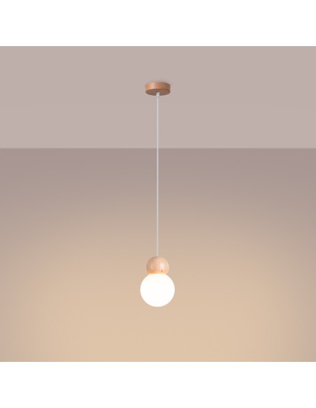 Natural wood table lamp interior light