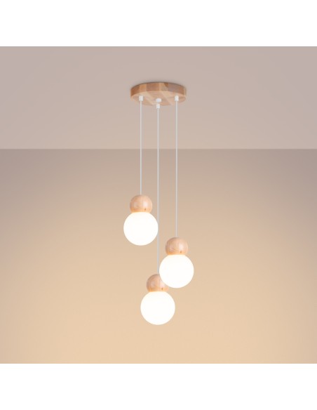 Lámpara de mesa luminaria madera natural interior