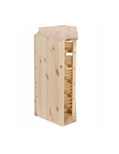 Corner wine rack 20 bottles in raw solid pine – Horizontal storage