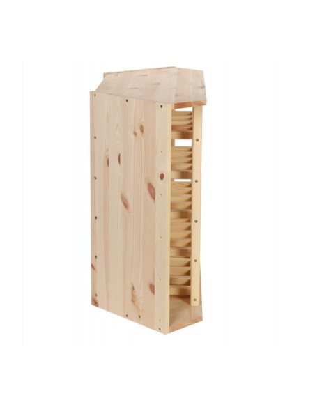 Corner wine rack 20 bottles in raw solid pine – Horizontal storage