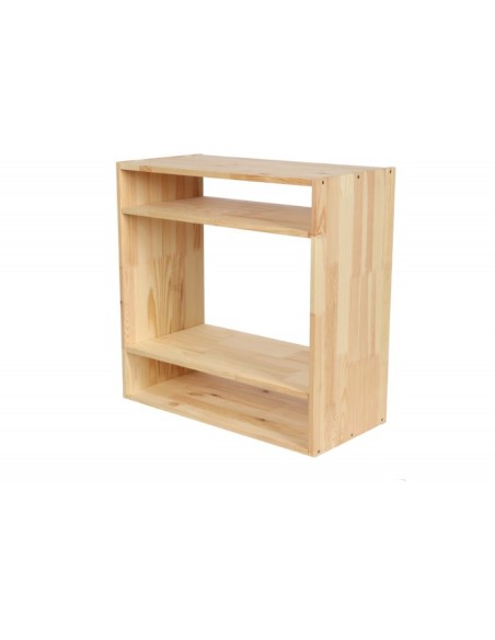 18-bottle raw solid pine wine rack – Mixed storage