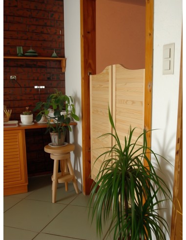 Porte western persiennée en pin naturel