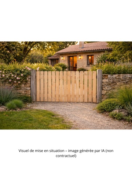 Douglas straight-slat gate 3 to 4 m – Solid wood kit