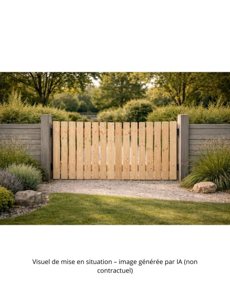 Douglas moulded-slat gate 3 to 4 m – Solid wood kit