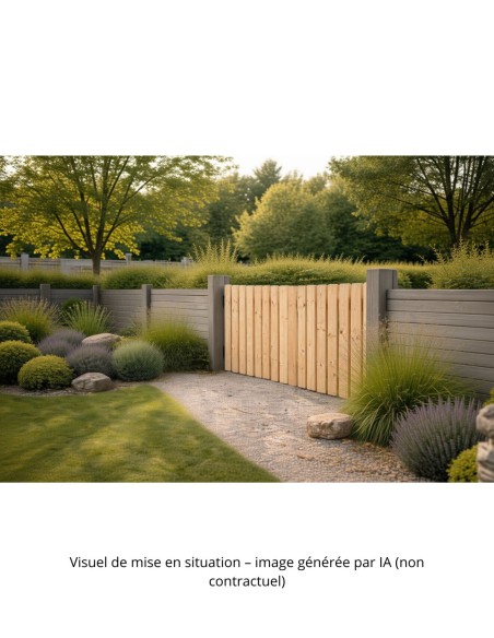 Douglas moulded-slat gate 3 to 4 m – Solid wood kit