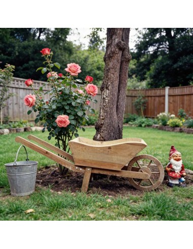 Carretilla decorativa de pino tratado...