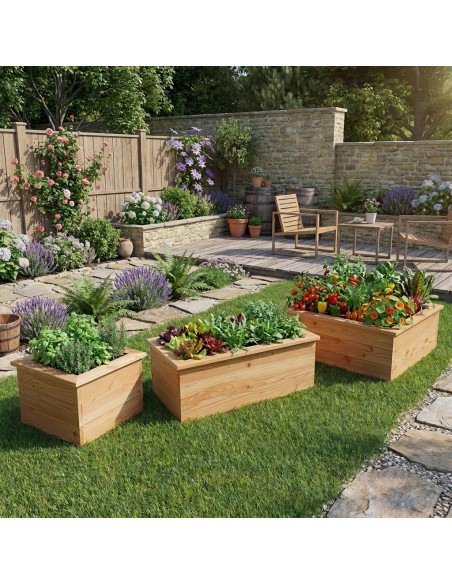 Cuadrado de huerto en kit Douglas – 3 dimensiones disponibles