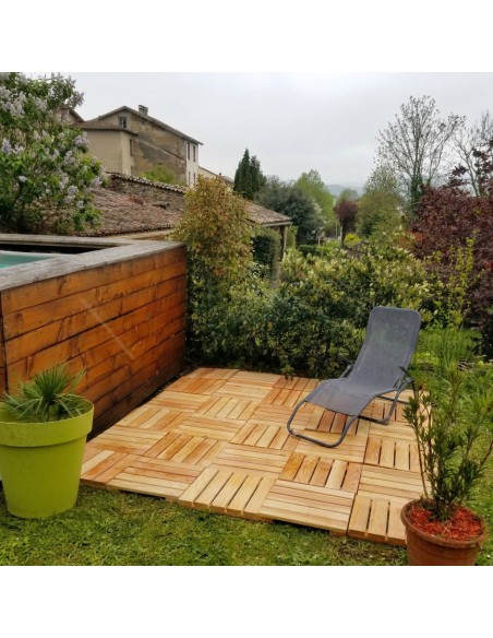 Dalle bois Douglas 50x50x5 cm - 4 dalles par m2