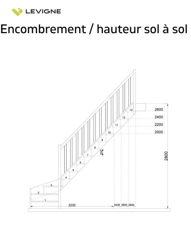 Escalier quart tournant bas BROSSES...