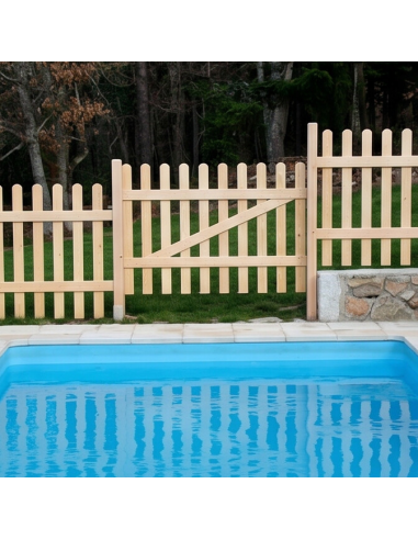 Kit valla jardín abeto natural, L 180 cm