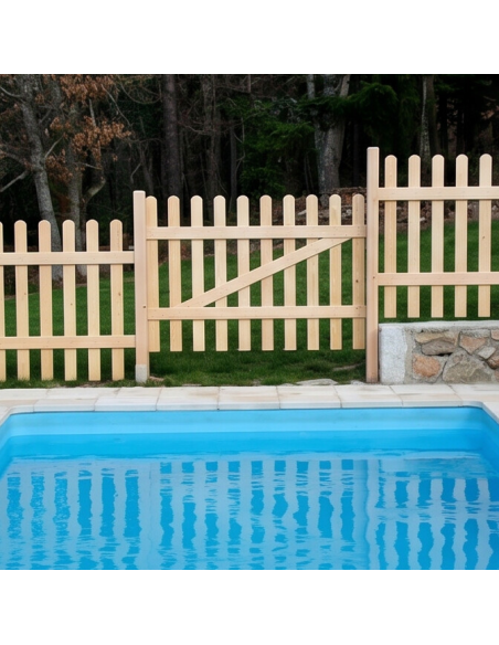 Kit valla jardín abeto natural, L 180 cm