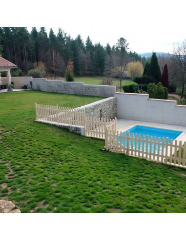 Kit valla jardín abeto natural, L 180 cm