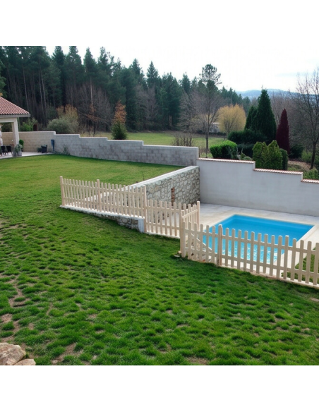 Kit valla jardín abeto natural, L 180 cm