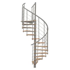 Escalera Helicoidal Fusión Madera-Acero Ø120-160 cm