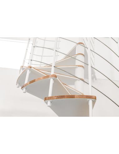 Escalera Helicoidal Fusión Madera-Acero Ø120-160 cm