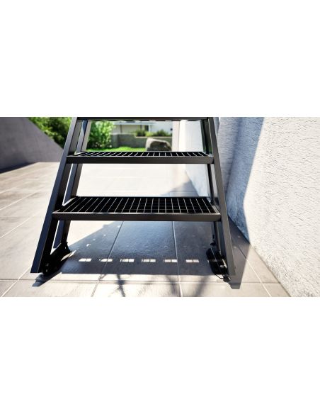 Straight Outdoor Staircase Flex Grid Zinc - 6 to 14 Steps