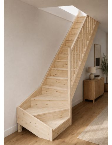 Escalera de cuarto de giro inferior BROSSES Abeto