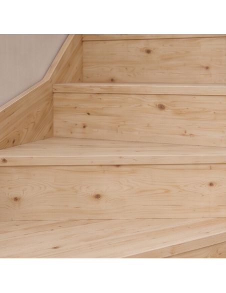 Quarter-turn bottom staircase BROSSES Fir