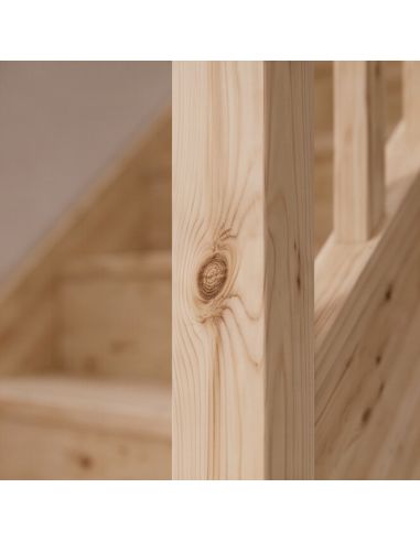 Quarter-turn bottom staircase BROSSES Fir