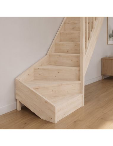 Quarter-turn bottom staircase CEIGNE Fir