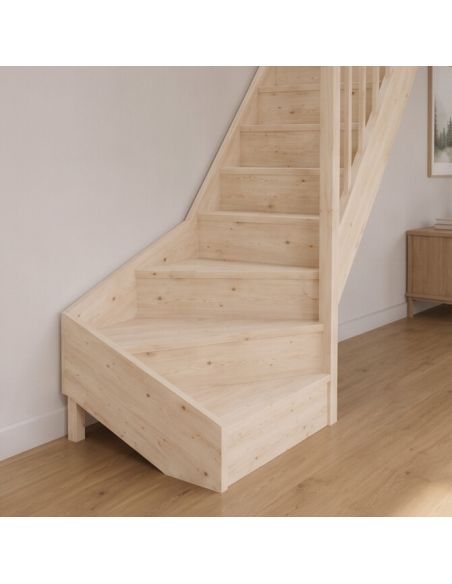 Quarter-turn bottom staircase CEIGNE Fir