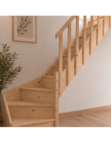 MALVAL quarter-turn bottom staircase in Fir