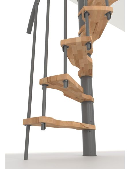 Wendeltreppe FURGGA aus Metall und Buche
