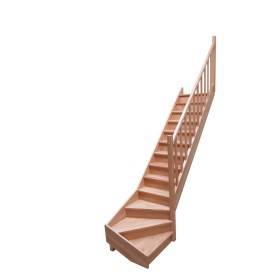 Günstige viertelgewendelte Treppe aus Buche
