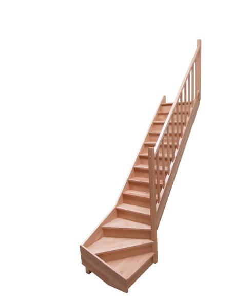 Günstige viertelgewendelte Treppe aus Buche