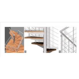 Spindeltreppe aus zwei Materialien 2