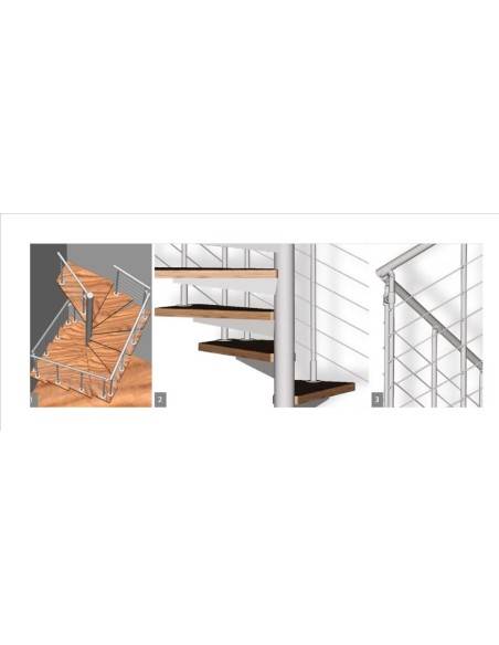 Spindeltreppe aus zwei Materialien