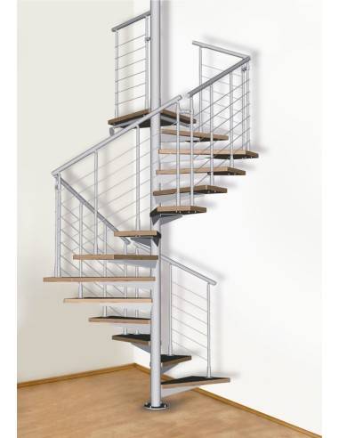 Spindeltreppe aus zwei Materialien