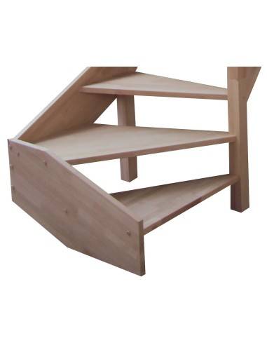 Buchentreppe mit Viertelwendung unten