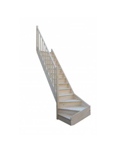 Escalier 1/4 tournant bas sapin
