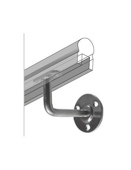 SUPPORTO INOX SCANALATO PER CORRIMANO