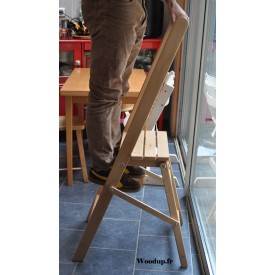 Escabeau bois + barre d'appui 2