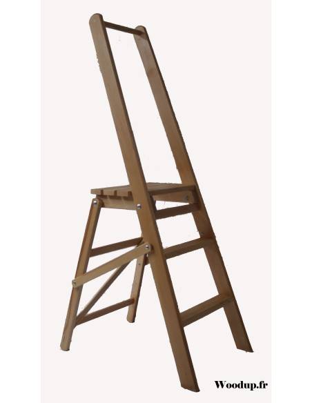 Houten trapladder + steunbeugel