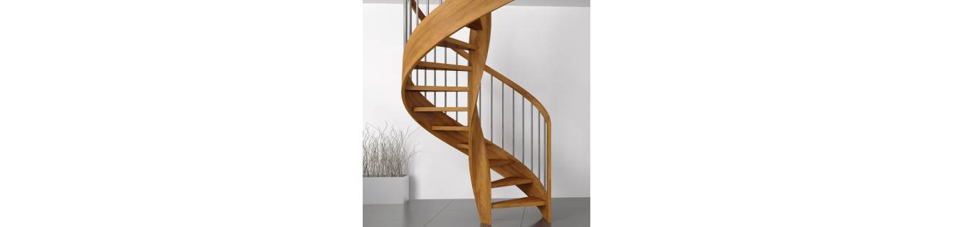 Escalier colimaçon en bois, woodup.fr