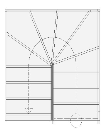 Double quart tournant Gauche